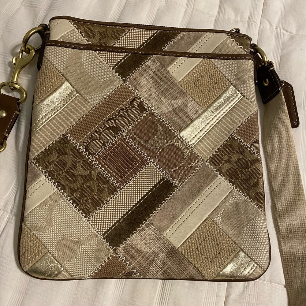 Coach Y2K Patchwork Brown and Tan crossbody Bag